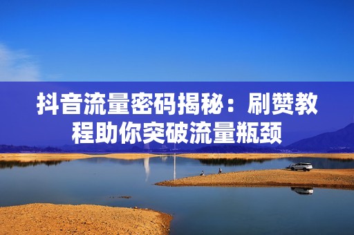 抖音流量密码揭秘：刷赞教程助你突破流量瓶颈