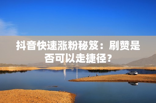 抖音快速涨粉秘笈：刷赞是否可以走捷径？