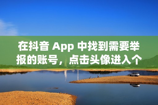 在抖音 App 中找到需要举报的账号，点击头像进入个人主页，然后点击举报按钮。