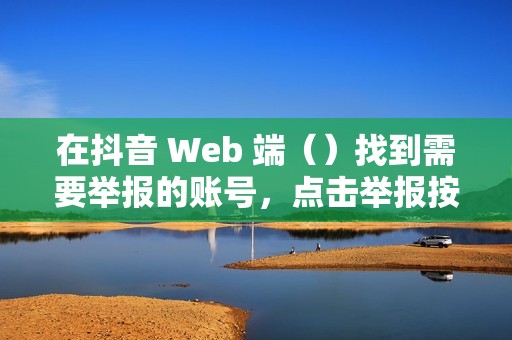 在抖音 Web 端（）找到需要举报的账号，点击举报按钮。