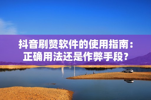 抖音刷赞软件的使用指南：正确用法还是作弊手段？