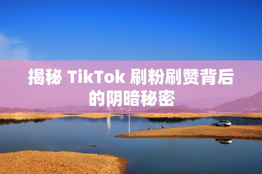 揭秘 TikTok 刷粉刷赞背后的阴暗秘密