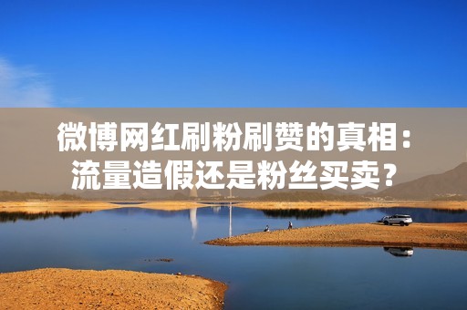 微博网红刷粉刷赞的真相：流量造假还是粉丝买卖？