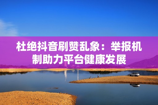 杜绝抖音刷赞乱象：举报机制助力平台健康发展