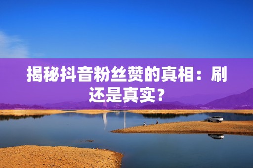 揭秘抖音粉丝赞的真相：刷还是真实？