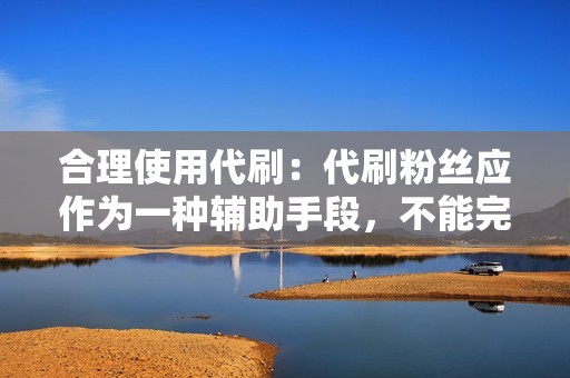 合理使用代刷：代刷粉丝应作为一种辅助手段，不能完全依赖代刷。要结合其他推广方式，才能获得更多真实粉丝。