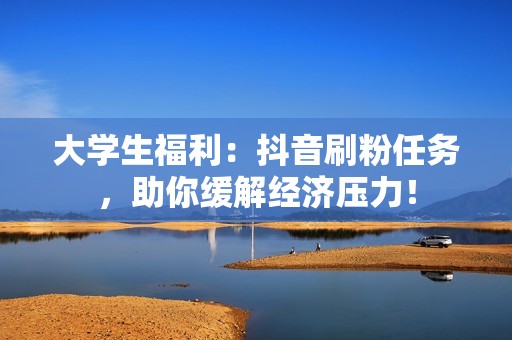 大学生福利：抖音刷粉任务，助你缓解经济压力！