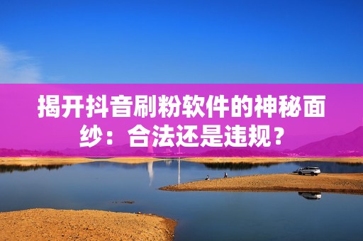 揭开抖音刷粉软件的神秘面纱：合法还是违规？