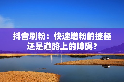 抖音刷粉：快速增粉的捷径还是道路上的障碍？