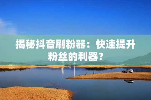 揭秘抖音刷粉器：快速提升粉丝的利器？