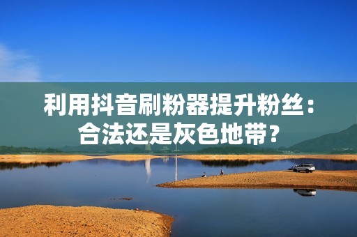 利用抖音刷粉器提升粉丝：合法还是灰色地带？