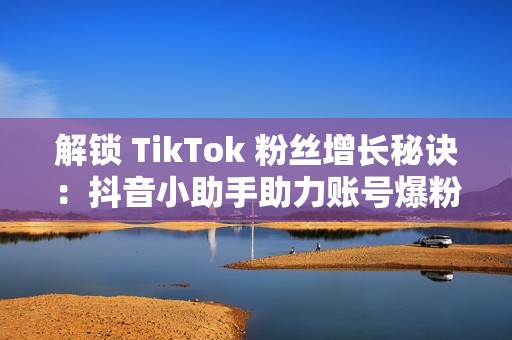 解锁 TikTok 粉丝增长秘诀：抖音小助手助力账号爆粉