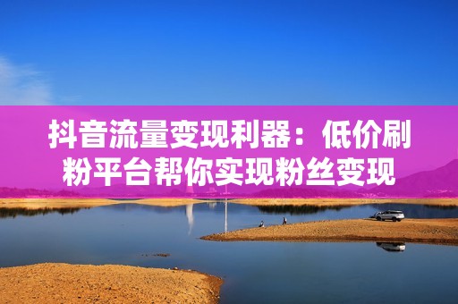 抖音流量变现利器：低价刷粉平台帮你实现粉丝变现