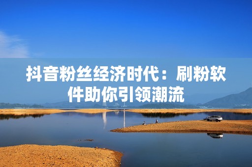 抖音粉丝经济时代：刷粉软件助你引领潮流