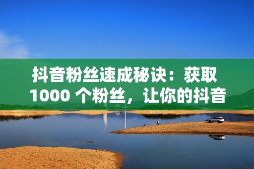 抖音粉丝速成秘诀：获取 1000 个粉丝，让你的抖音之旅更精彩！