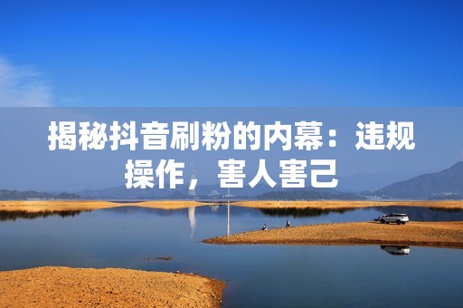 揭秘抖音刷粉的内幕：违规操作，害人害己