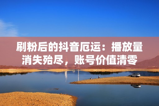 刷粉后的抖音厄运：播放量消失殆尽，账号价值清零