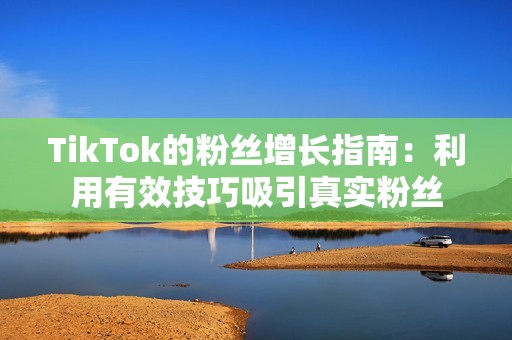 TikTok的粉丝增长指南：利用有效技巧吸引真实粉丝