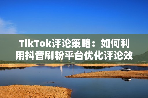 TikTok评论策略：如何利用抖音刷粉平台优化评论效果