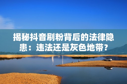 揭秘抖音刷粉背后的法律隐患：违法还是灰色地带？