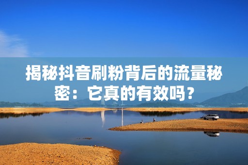 揭秘抖音刷粉背后的流量秘密：它真的有效吗？