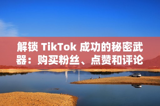 解锁 TikTok 成功的秘密武器：购买粉丝、点赞和评论