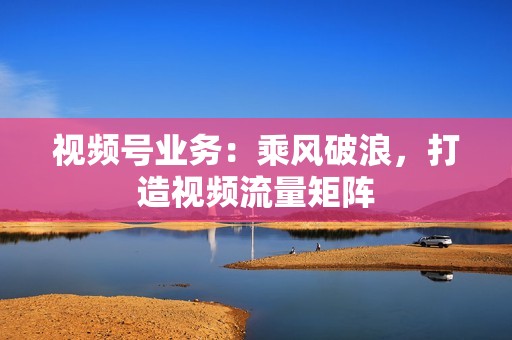 视频号业务：乘风破浪，打造视频流量矩阵