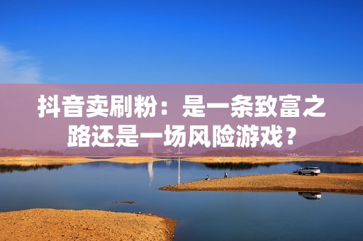 抖音卖刷粉：是一条致富之路还是一场风险游戏？