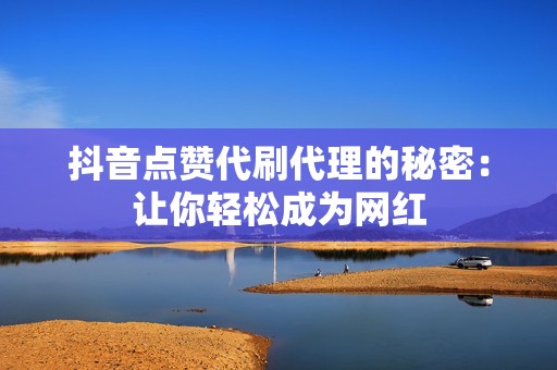 抖音点赞代刷代理的秘密：让你轻松成为网红