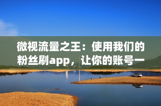 微视流量之王：使用我们的粉丝刷app，让你的账号一夜爆红