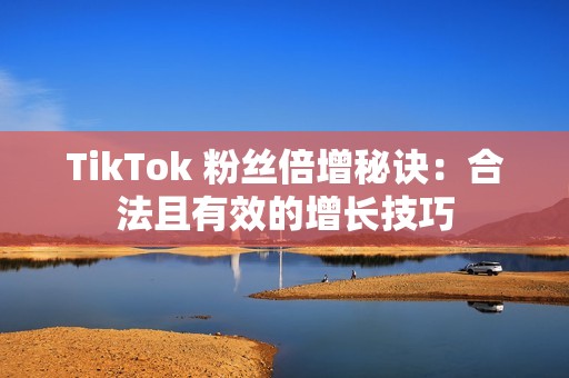 TikTok 粉丝倍增秘诀：合法且有效的增长技巧