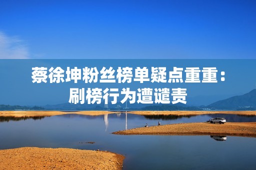 蔡徐坤粉丝榜单疑点重重：刷榜行为遭谴责