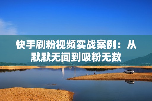 快手刷粉视频实战案例：从默默无闻到吸粉无数