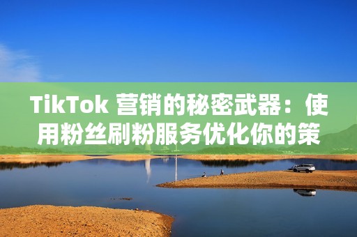 TikTok 营销的秘密武器：使用粉丝刷粉服务优化你的策略