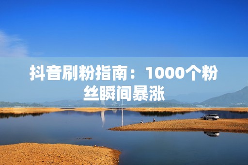 抖音刷粉指南：1000个粉丝瞬间暴涨