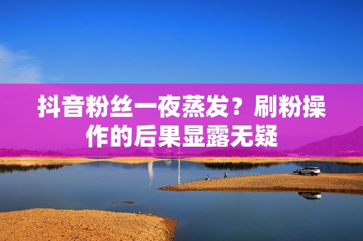 抖音粉丝一夜蒸发？刷粉操作的后果显露无疑