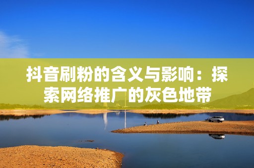 抖音刷粉的含义与影响：探索网络推广的灰色地带