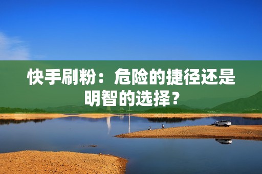 快手刷粉：危险的捷径还是明智的选择？