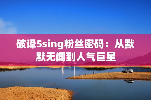 破译5sing粉丝密码：从默默无闻到人气巨星