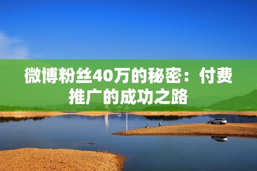 微博粉丝40万的秘密：付费推广的成功之路