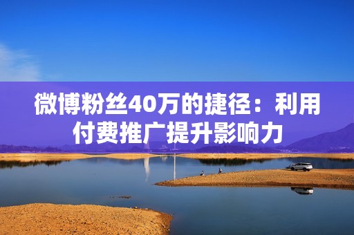 微博粉丝40万的捷径：利用付费推广提升影响力