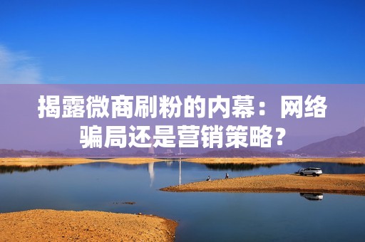 揭露微商刷粉的内幕：网络骗局还是营销策略？