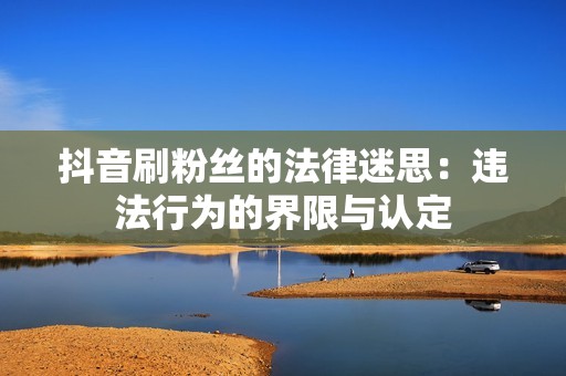 抖音刷粉丝的法律迷思：违法行为的界限与认定