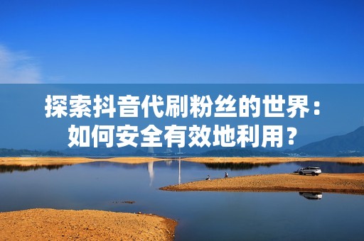 探索抖音代刷粉丝的世界：如何安全有效地利用？