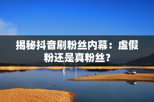 揭秘抖音刷粉丝内幕：虚假粉还是真粉丝？