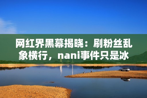 网红界黑幕揭晓：刷粉丝乱象横行，nani事件只是冰山一角