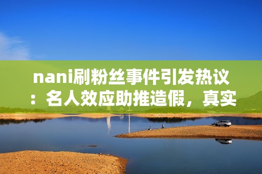 nani刷粉丝事件引发热议：名人效应助推造假，真实性危机四伏