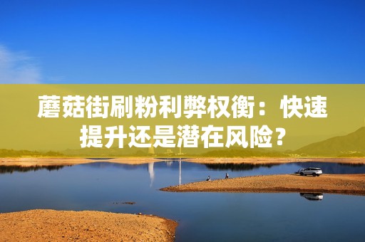 蘑菇街刷粉利弊权衡：快速提升还是潜在风险？