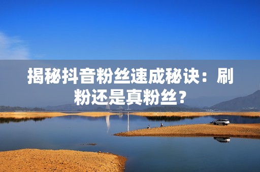 揭秘抖音粉丝速成秘诀：刷粉还是真粉丝？