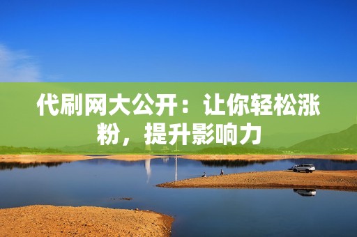 代刷网大公开：让你轻松涨粉，提升影响力